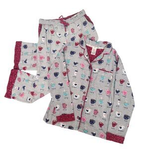 Munki Munki Bamboo AOP Coffee & Purrfect Cat Mug PJ Set-Flannel-Cozy-Kitsch-S